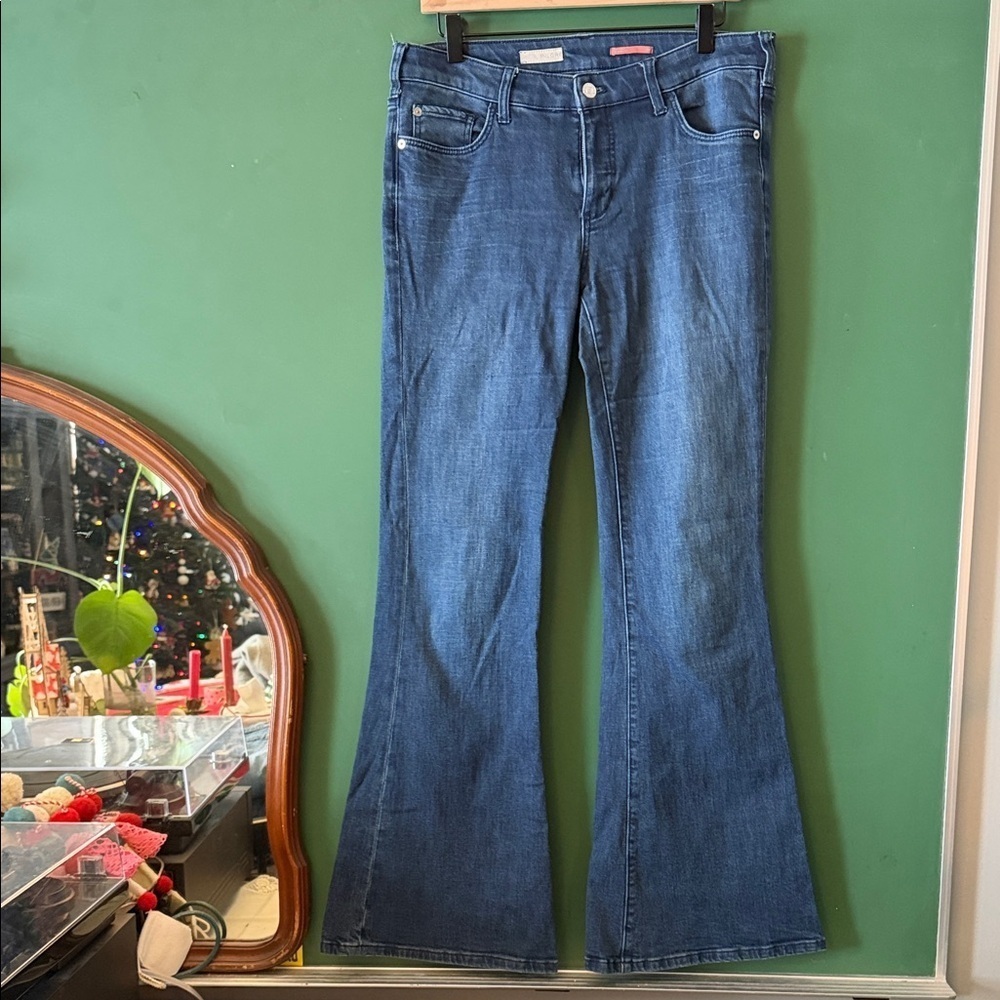 Pilcro Anthropologie High-Rise Womens 29 Ultra Flare Jeans Boho Stretch